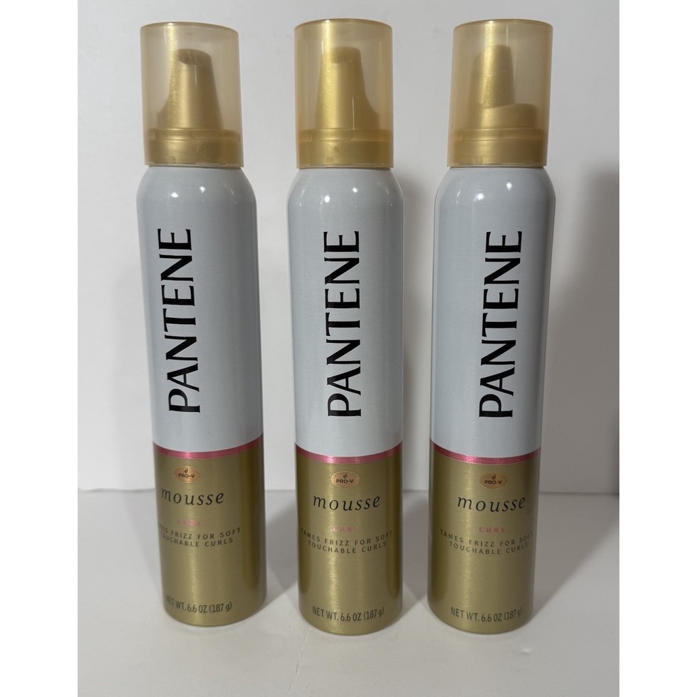 3-Pantene Pro-V Mousse Curl Tames Frizz For Soft Touchable Curls 6.6 oz ea NEW